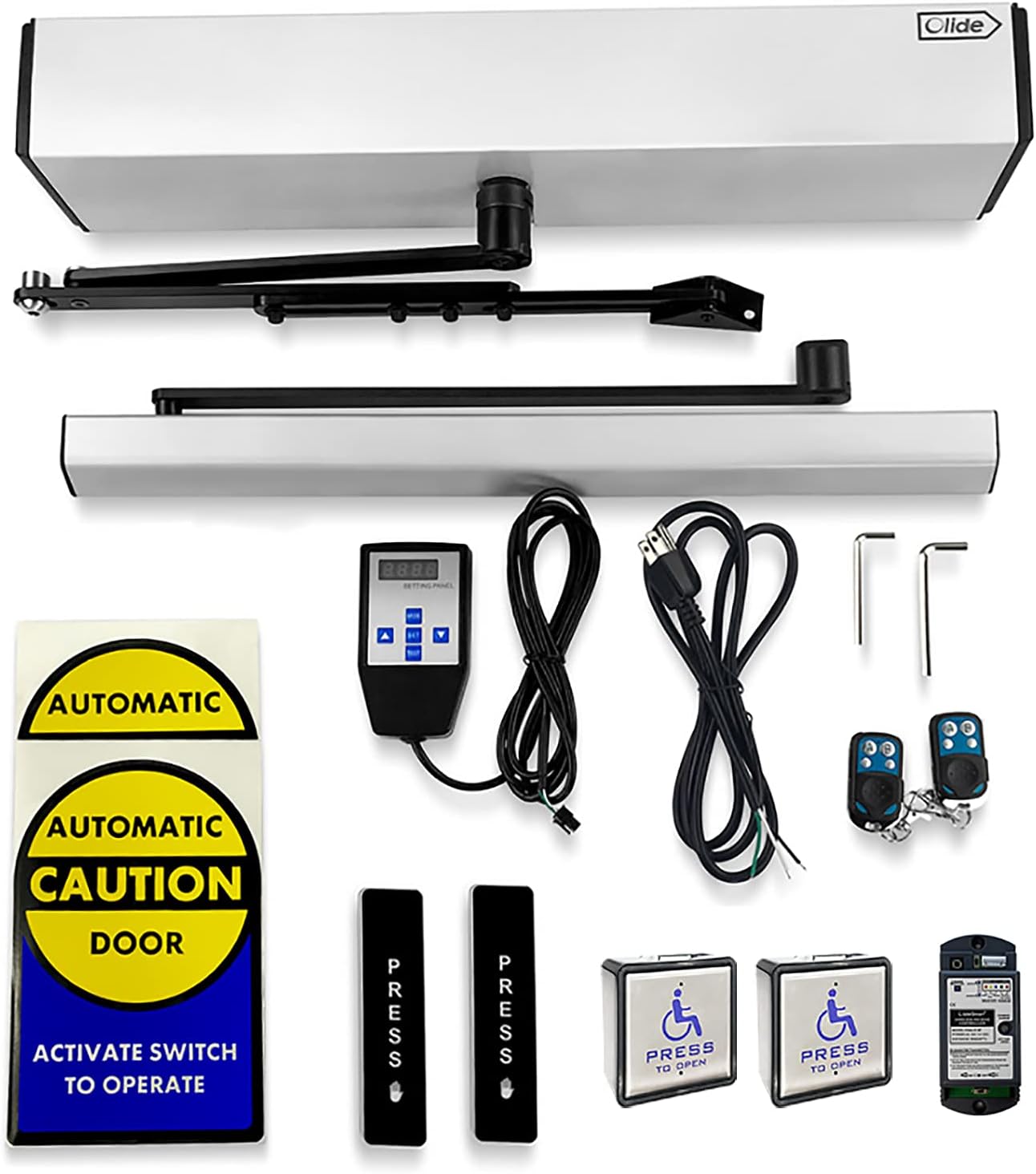 Olideauto Automatic Swing Door Opener,Commerical Wireless Door Operator with Wireless Handicap Push Buttons and Slimline Wireless Push Panels