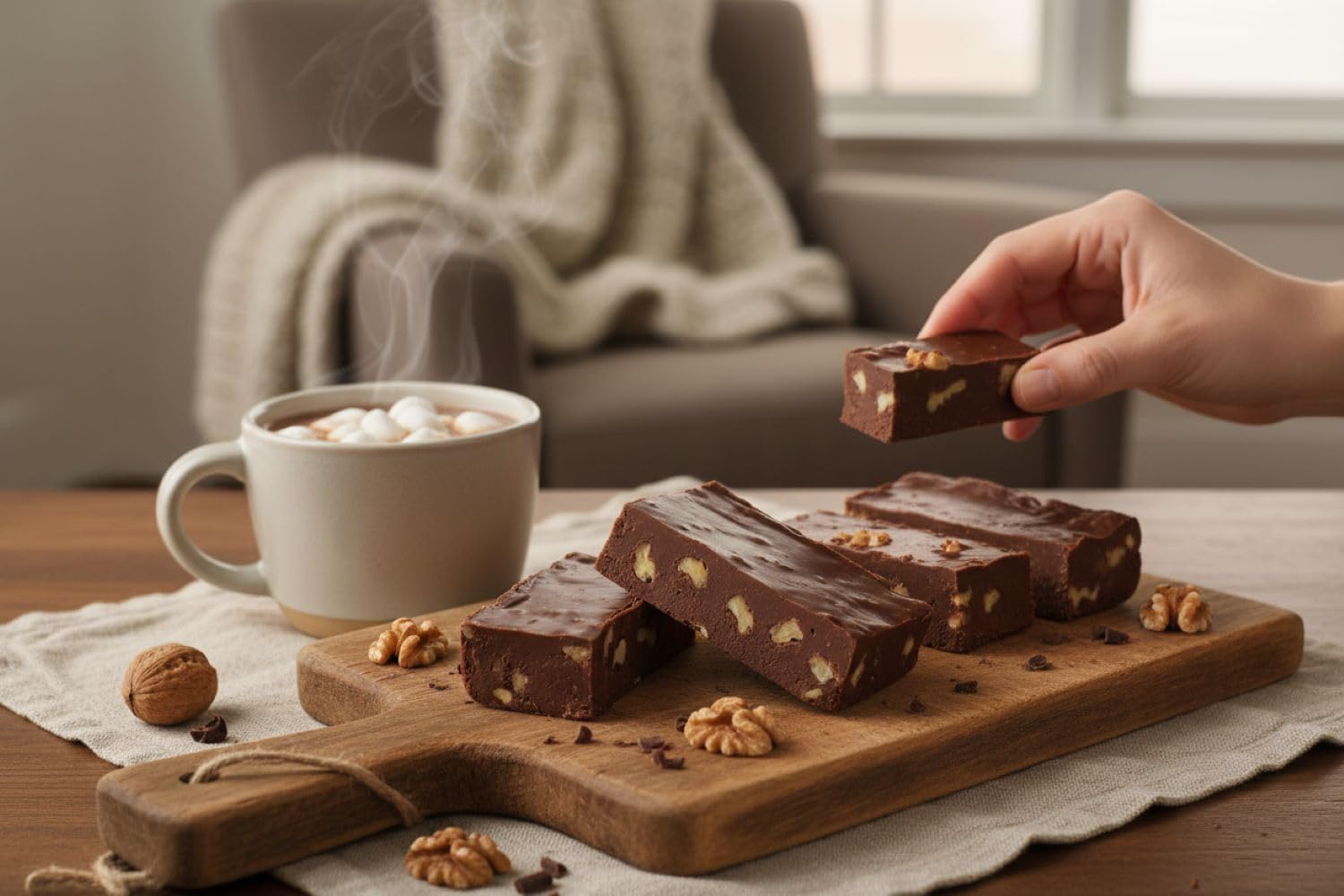 Farmhouse Fudge – Chocolate Walnut Fudge, 16 oz – Rich & Creamy Chocolate Fudge with Crunchy Walnuts, Gourmet Candy Gift