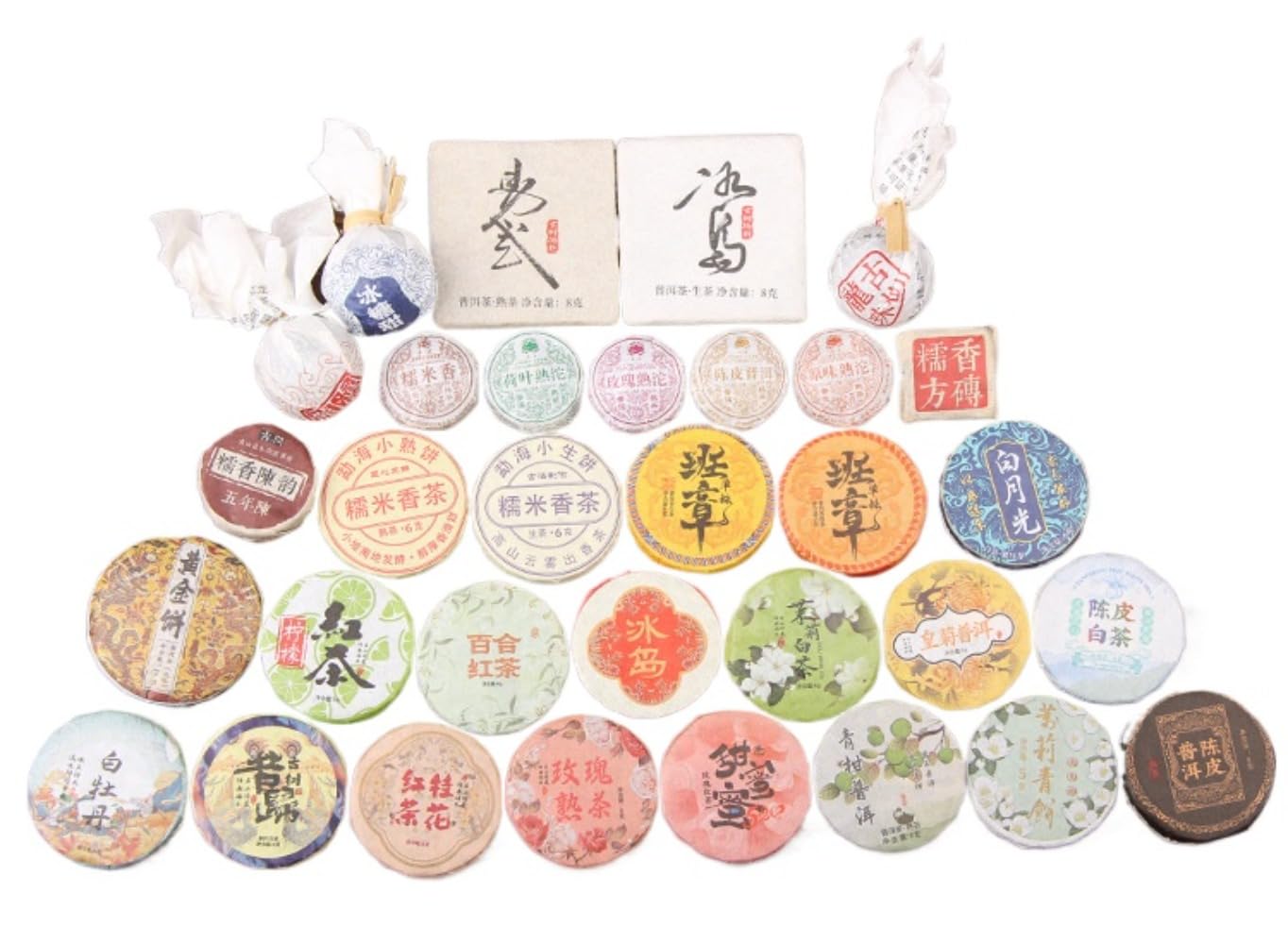 30 Piccole Torte Di Tè Miste - Una Confezione Regalo Unica Di Tè Pu-erh, Tè Ai Fiori, Tè Verde Per Gli Amanti Del Tè