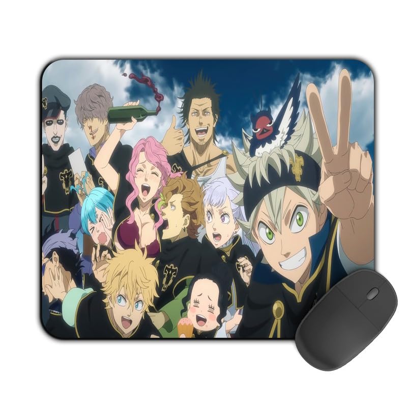 Image of Printed Design Mouse Pad Black Bulls Team (200MM X 240 X 3MM) Enhance Gaming and Work Performance Comfortable and Precise Non-Slip Water Proof Black Clover Mouse Pad.
