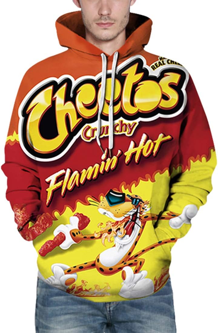 Chaos World Men's Novelty Hoodie Long Sleeves 3D Funny Graphic Print Sweatshirt Pullover - Image 3