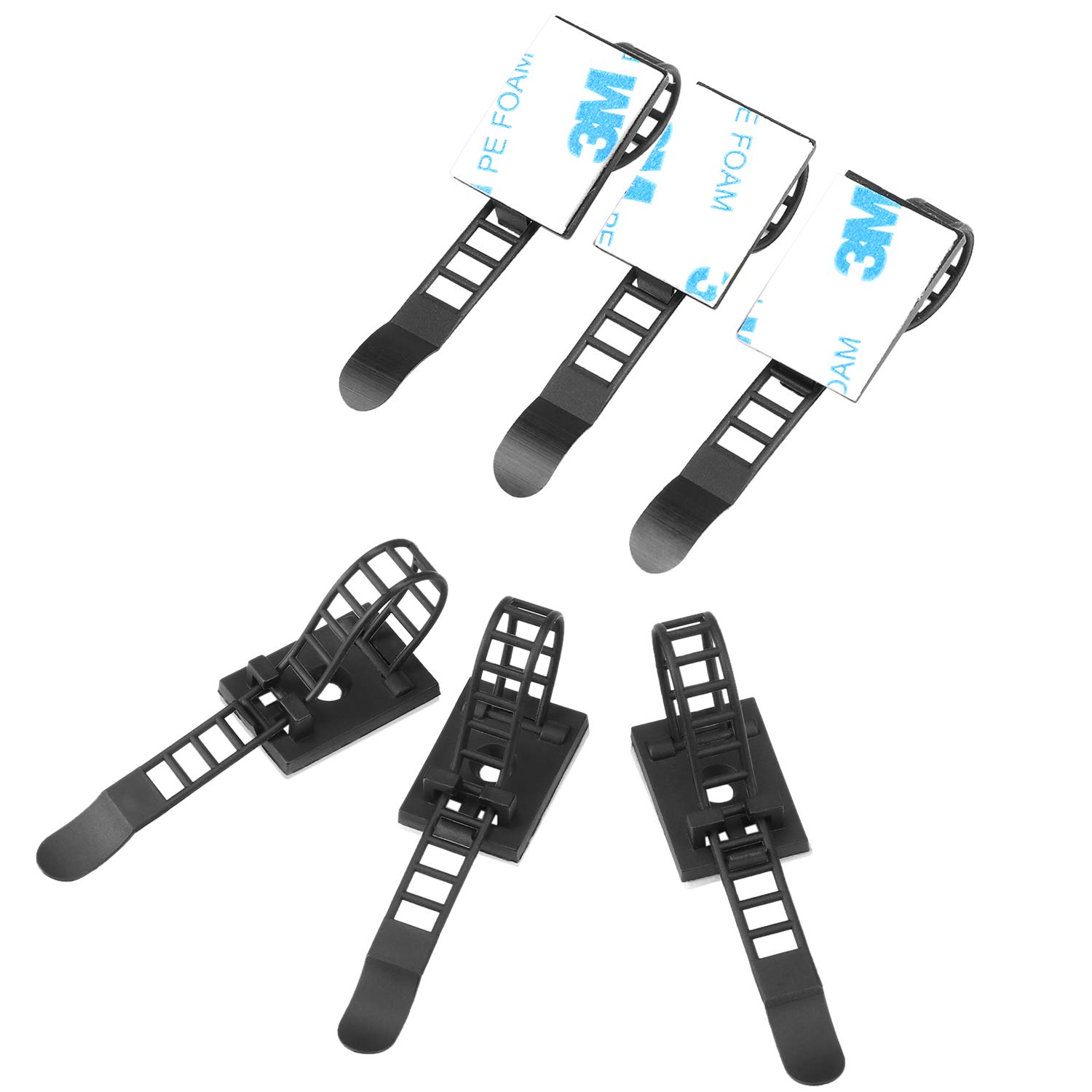 100 Clips Adhésifs Pour Câbles - Nylon Réglable Avec Colle 3M