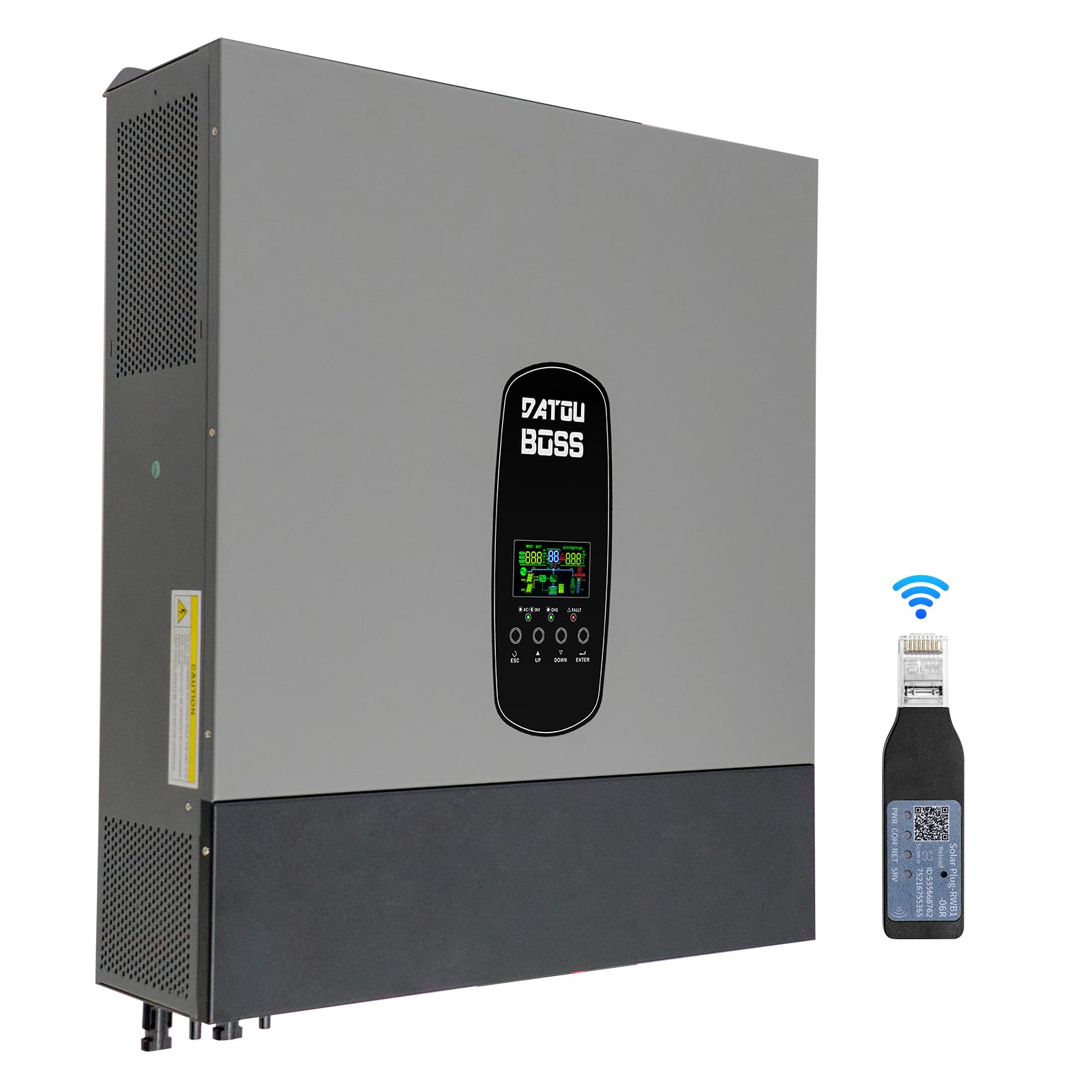 DATOUBOSS 11KW Onduleur Solaire Hybride 48v Pur Sinus, Onduleur Hybride Connecté au Réseau, Prend en Charge la Connexion Parallèle et Fonctionnement sans Batterie avec Contrôleur Solaire MPPT 150A