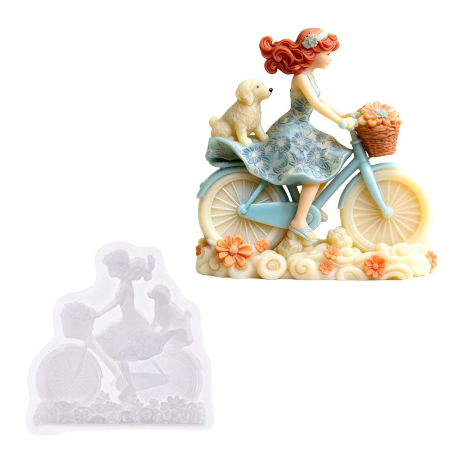 BWANGIAO Silicone Cycling Girl Mould For Candle Making Craft With Smooth Surfaces And Easy Releases