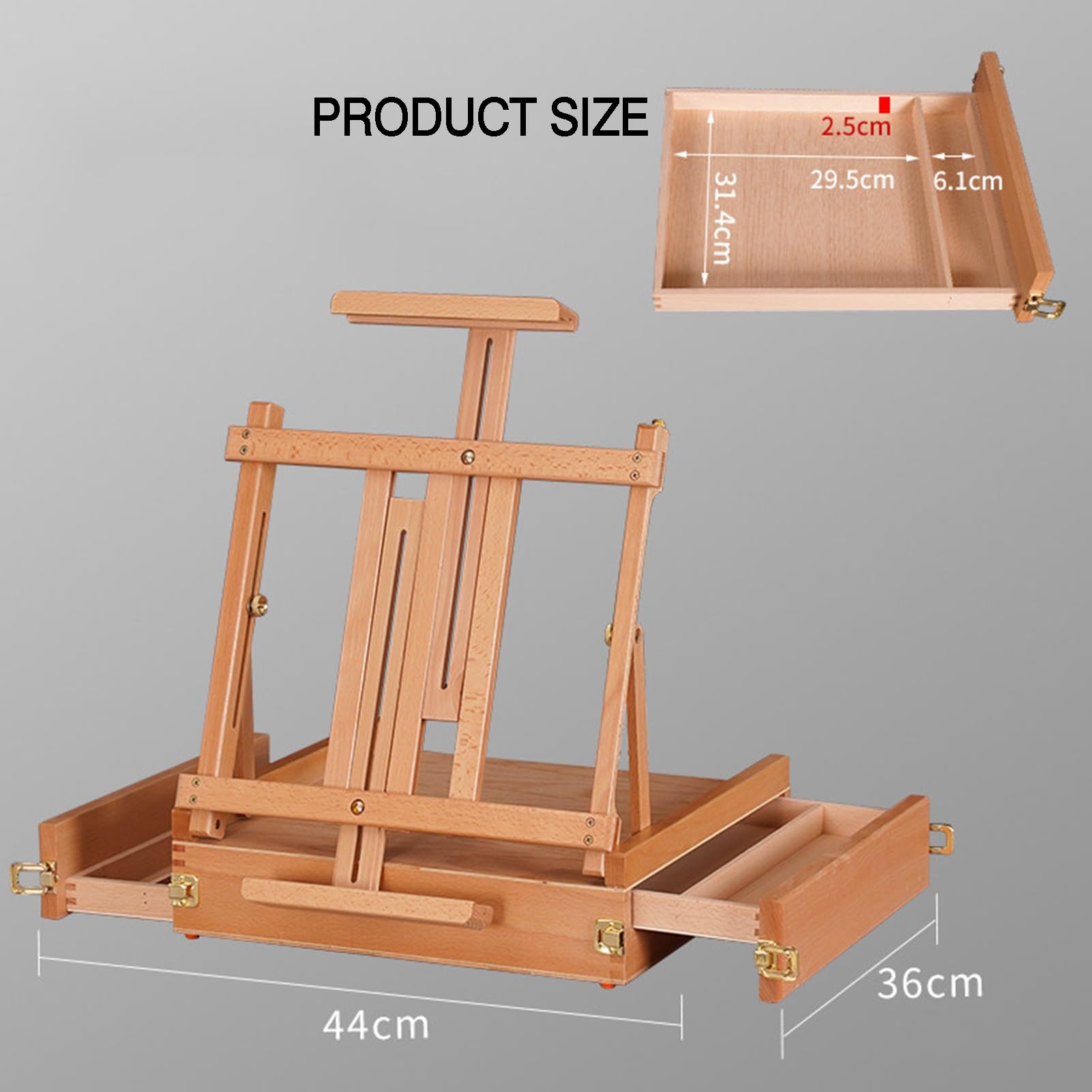 Chevalet de table en bois, chevalet de boîte à croquis portable pour peinture, support de dessin artistique pour débutants et professionnels, idéal pour une utilisation à la maison ou en studio