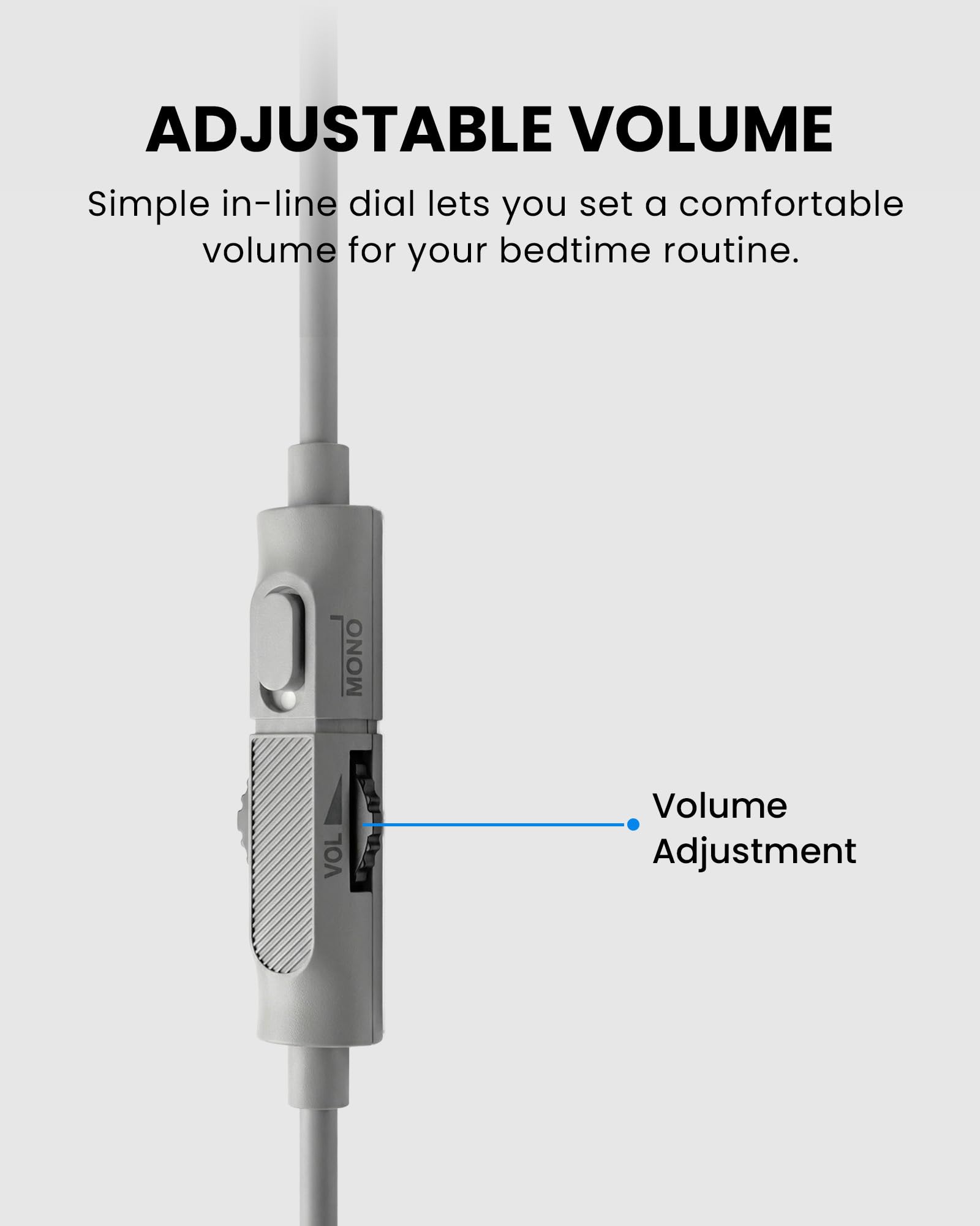 Avantree Slumber Mini – Altoparlante Da Cuscino Con Cavo Per Dormire, Audio Notturno Morbido, Senza Ricarica, Controllo Volume In Linea, USB-C E AUX, Cuffie Per Podcast E Audiolibri