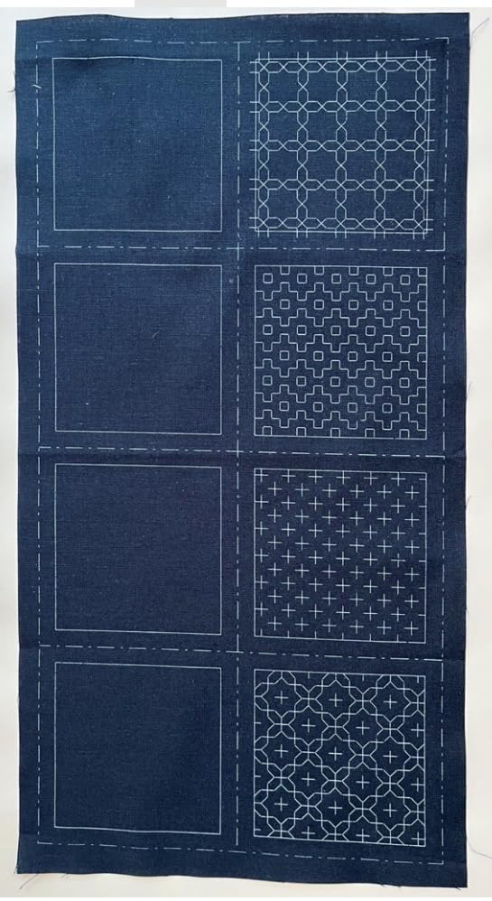 Cosmo No. 98915 Sashiko Kit, Coaster Cloth, Sashimi, Navy Blue, Finished Size: Approx. 3.9 x 3.9 inches (10 x 10 cm)