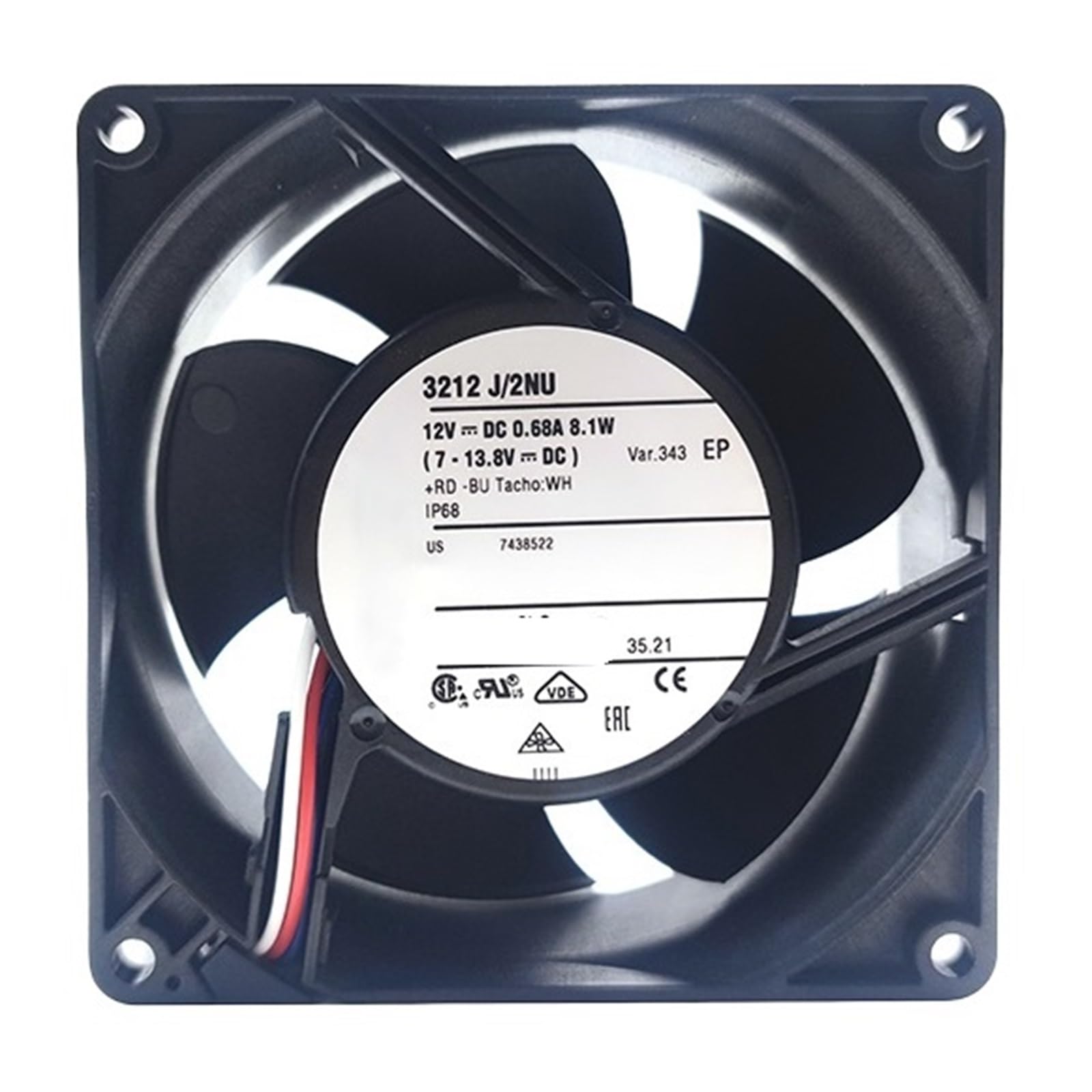 PEQYUACTE Waterproof Fan 3212J/2NU 0.68A 81W 12V