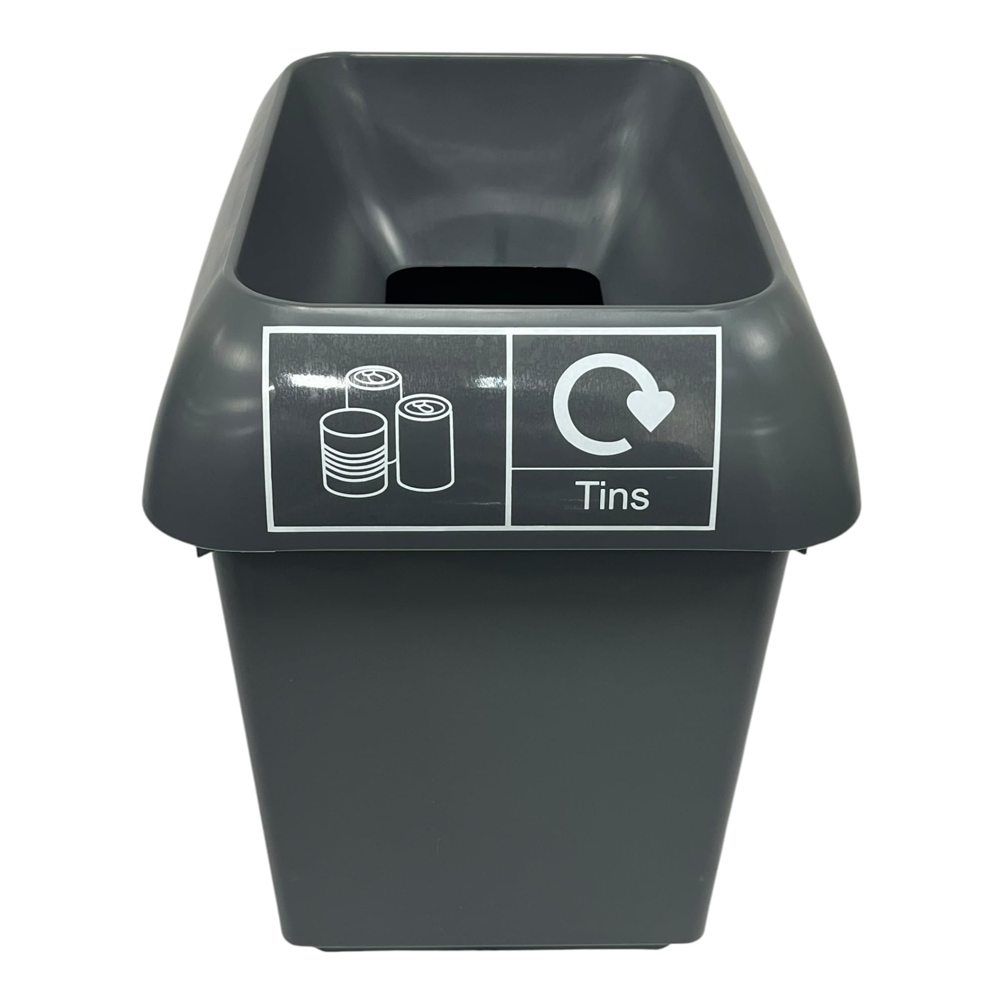 Chabrias 30 Litre Dark Grey Lid & Tin Logo Recycling Bin – UK Made 100% Recycled Plastic Colour Coded Simpler Recycling Options — image 1