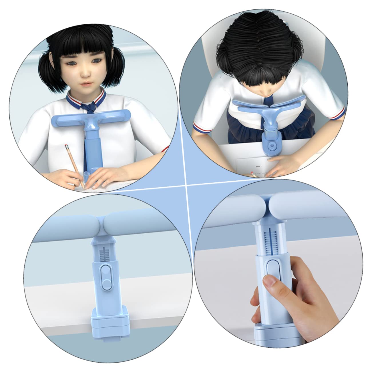 Protector Sitting Posture Corrector for Students Ergonomic Writing Aid to Prevent Myopia and Hunchback Split Guardrail Design Suitable for Various Table Heights