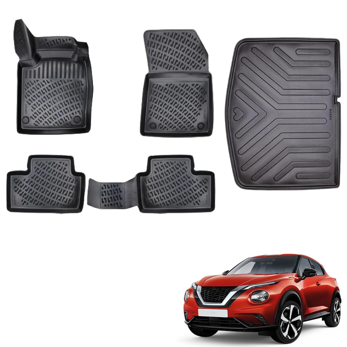 AltraVos Tappetini Auto Universali Per Nissan Kicks 2025 In TPE - 2 File + Bagagliaio Con Protezione Schienale - Antifango - 4