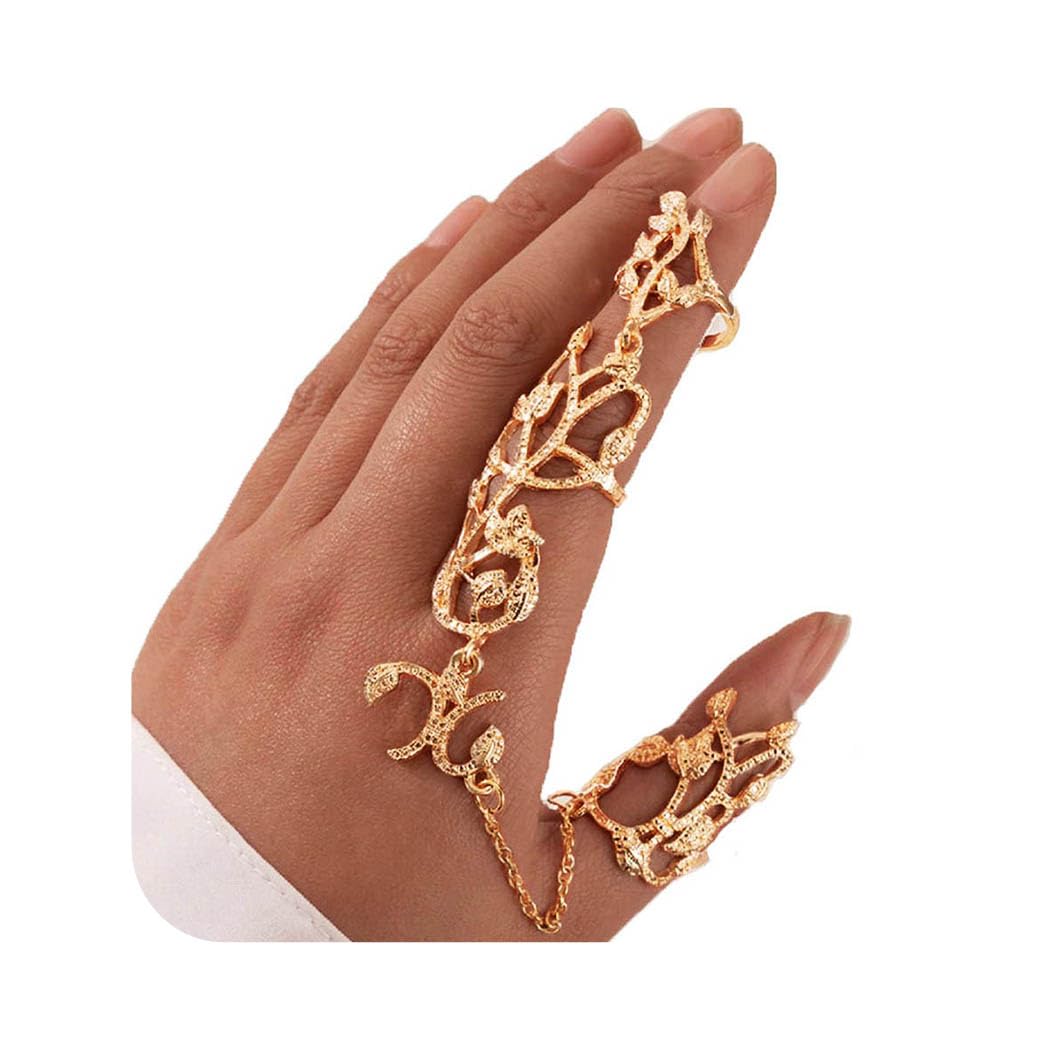 Full Finger Ring Bracelets Charm Ring Bracelet Hand Chain Open Ring hand jewelry for women