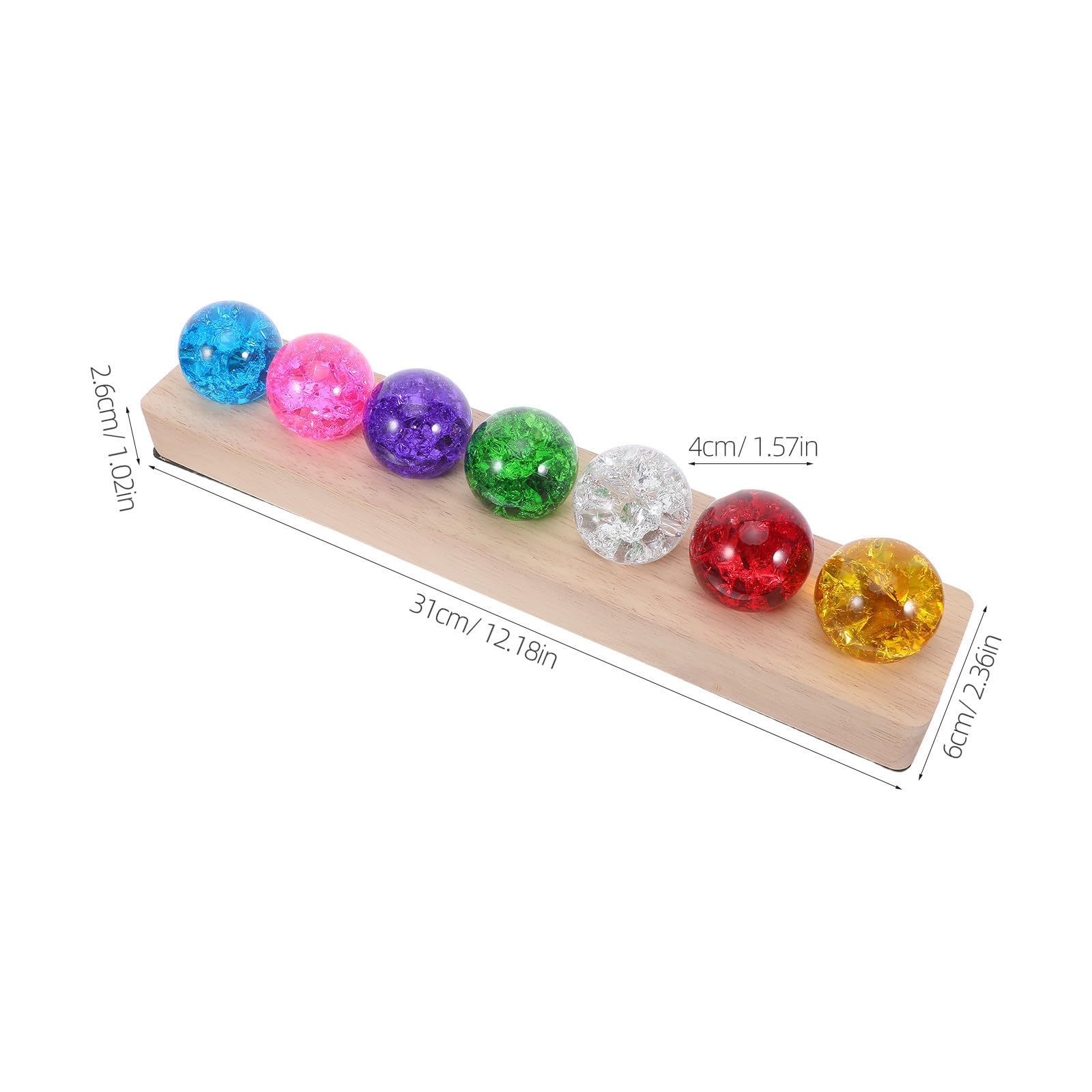 Amosfun Sfera di Vetro Luminosa Colorata con Base LED in Legno, Rosso