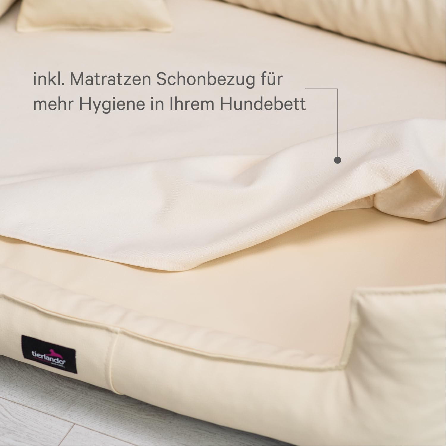 tierlando® Orthopädisches Hundebett Goofy Easy Clean aus Kunstleder mit Matratzenschoner, für mittelgroße und große Hunde Größe: 130x100cm Farbe: 02 Graphit