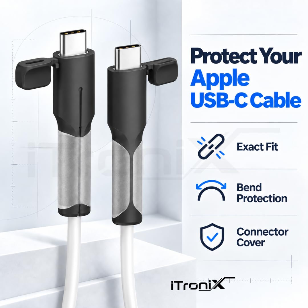 iTronix Cable End Protector ONLY SUITABLE FOR iPhone Charger Cable (Type-C to Type-C) Protective Dust Waterproof Cover Reinforced Protector Cap — Amazon image 2