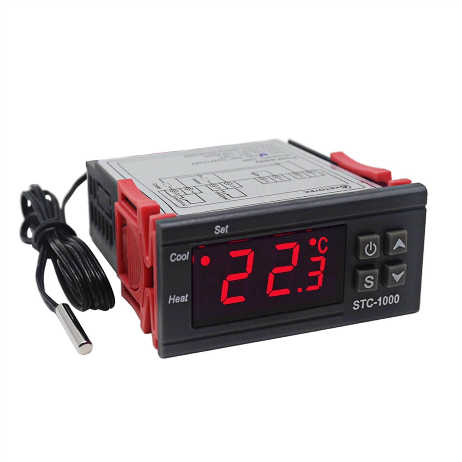 STC-1000 Led Digital Thermostat Temperature Controller AC 110V 220V 10A Two Relay Regulator with Heater(Stc-1000 24v)