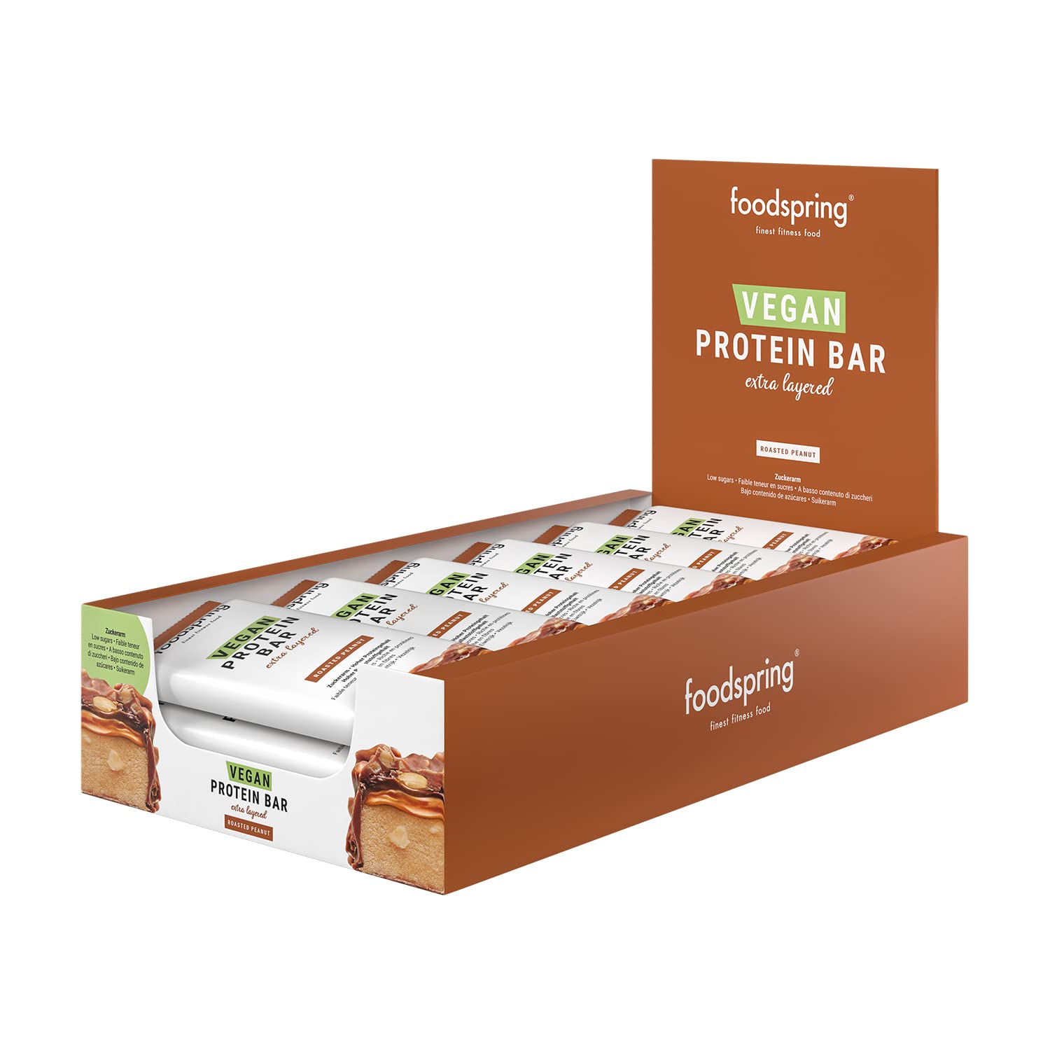Foodspring Barre Multicouche Vegan Cacahuète 12x45g
