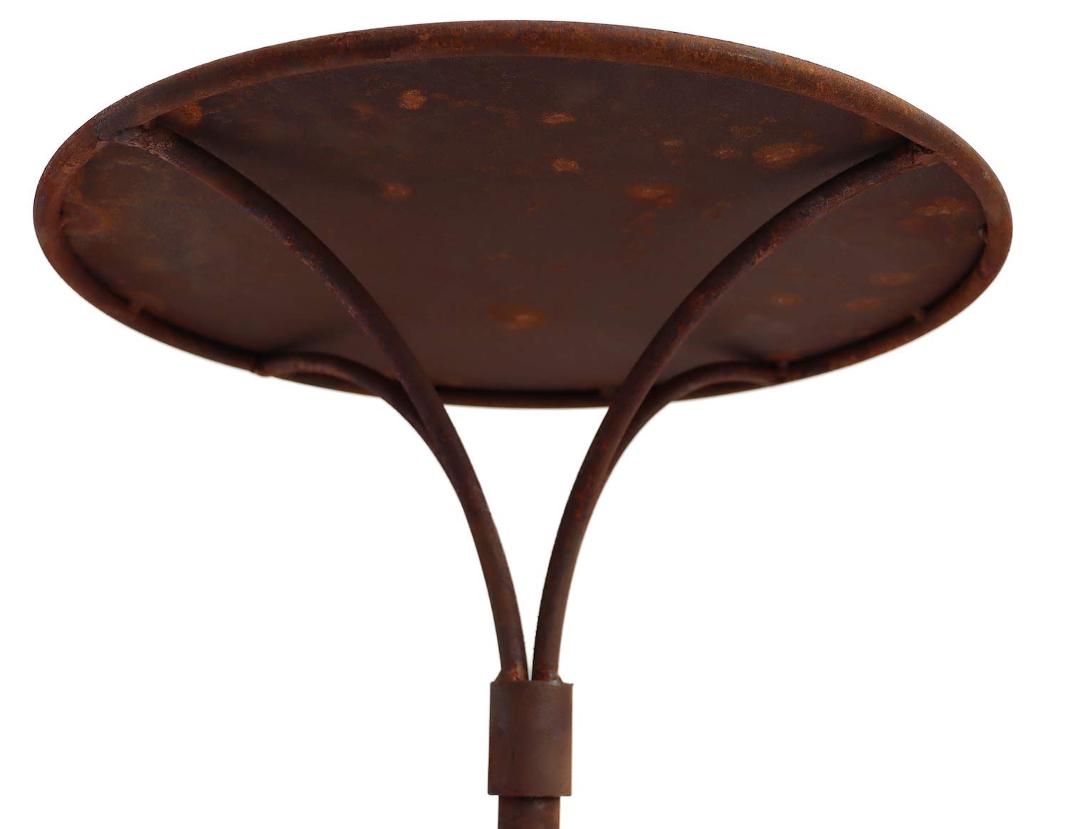 Hirsch Terracotta Gartenstecktisch stabil und massiv Deko Tisch aus Metall in Naturrost, Tisch Blumenhocker Beistelltisch (Ø:41cm Höhe:72cm)