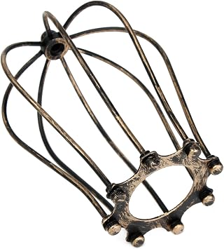 Retro Iron Wire Bulb Cage Lamp Guard 80x115x170mm Industrial Pendant Light Cover Brown