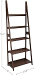 Amazon Basics Modern Ladder Bookcase With Solid Rubber Wood Frame - Walnut