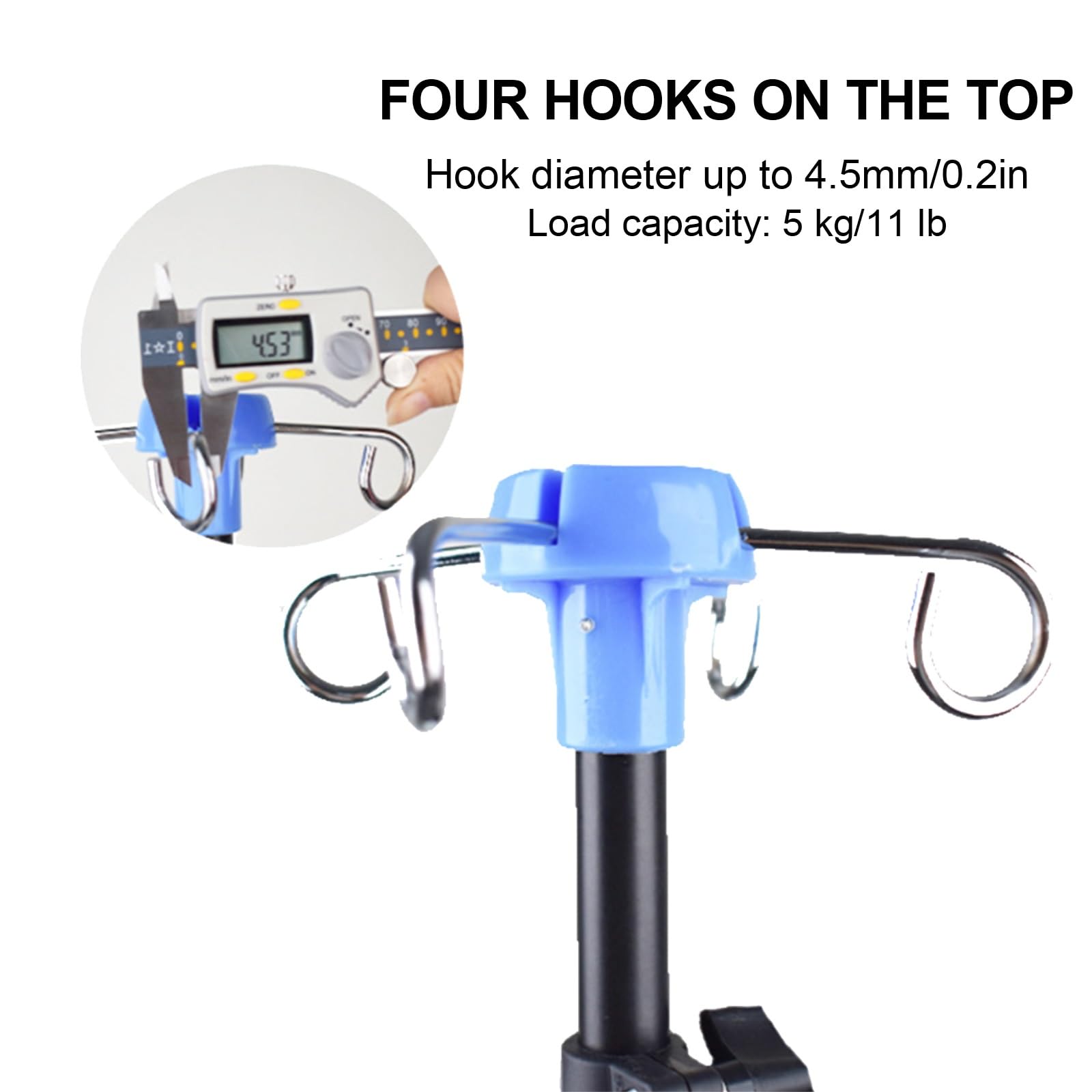 Soporte Poste Plegable Intravenoso, Medical IV Pole Soporte, Soporte Portatil Portasueros para Sillas de Ruedas, Camas, Clínicas de Enfermería, Atención Domiciliaria, Viajes