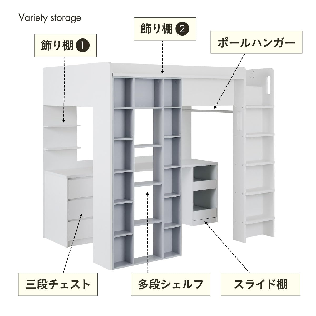 Amazon｜スマート・アイ(smart-i) ハイタイプ システムベッド