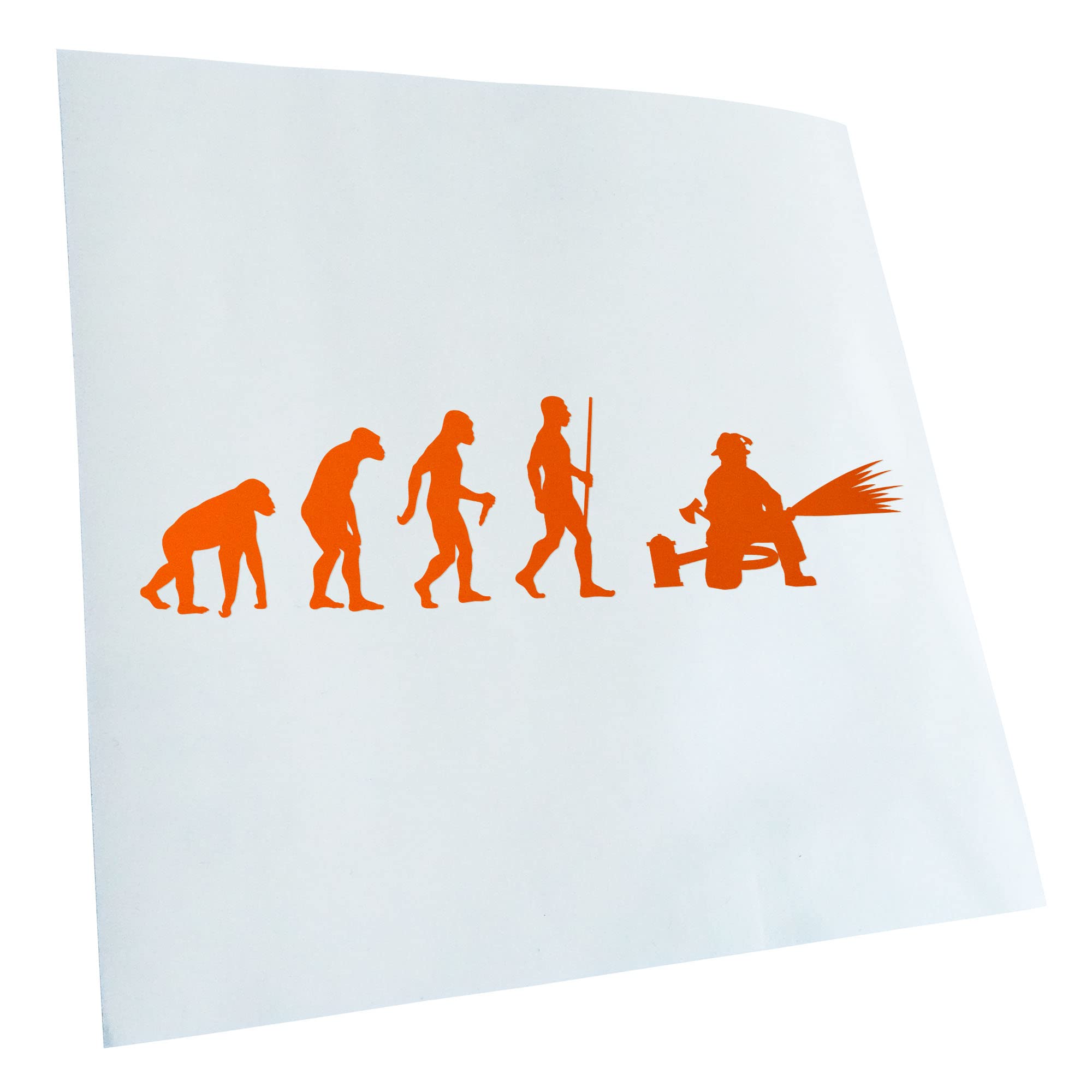 Kiwistar - Car Sticker - Fireman Evolution - Orange - 30 x 8 cm - Rear Window Car Sticker Weatherproof for Car Truck Moped Truck - Sticker Exterior Self-Adhesive Tuning Accessories for Window Vehicle