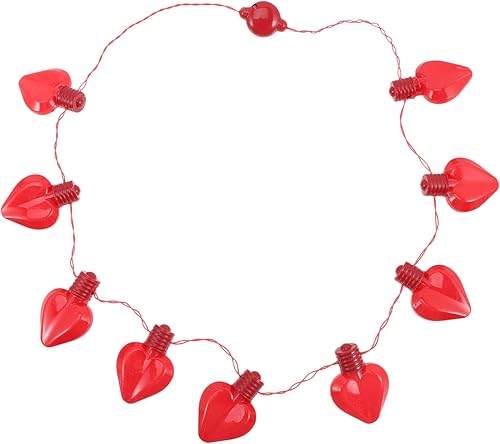 Abaodam Collar de corazón intermitente con luz LED en forma de corazón, collar de bombilla de corazón para el día de San Valentín para fiesta,
