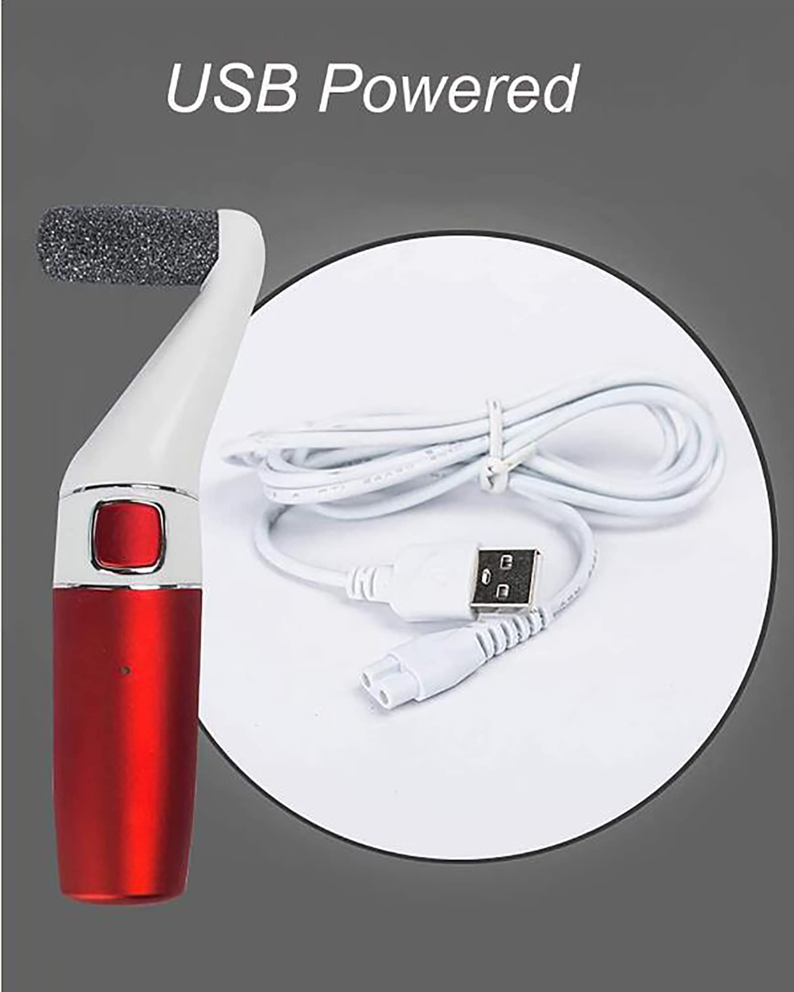Removedor de Callos de pie eléctrico portátil Lima de pie USB Herramientas Profesionales de pedicura con 2 Cabezales de Rodillos y 1 Cepillo de Limpieza, Gris (Gris)