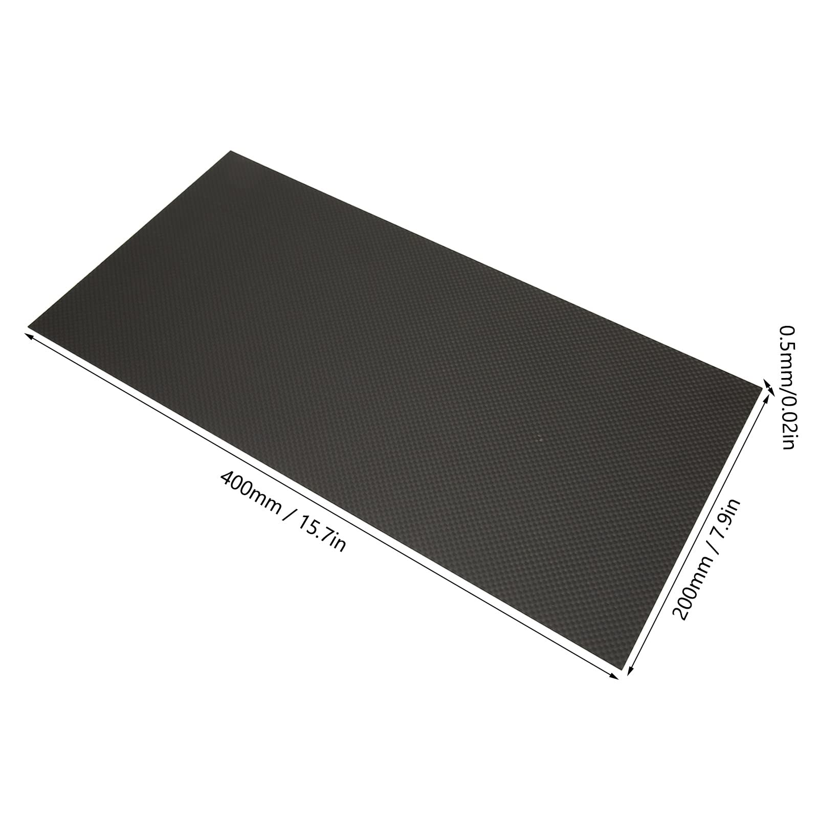 Lastra in Fibra di Carbonio 3K, 100% 200X400mm Piastra in Fibra di Carbonio 3K Completa Piastra in Fibra di Carbonio Opaca Twill, Disponibile in 0,5 Mm 1 Mm 1,5 Mm 2 Mm 3 Mm di Spessore per(0.5mm)