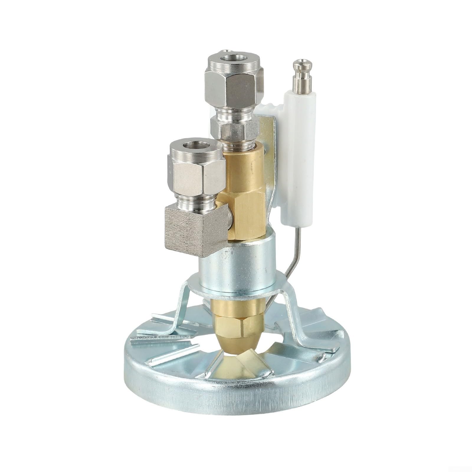 Waste Oil Burner Nozzle Siphon Air Atomizing Spray Nozzle Set with Electrode 0.5-2.0MM, Flame Rings, for IGNITION Needle for Heavy Oil, Diesel, Animal and Vegetable Oils Combustion Spray(1.5mm)