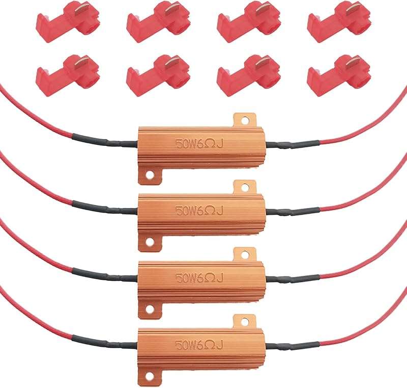 Kit Resistor LED para Setas ZOKYUYS 50 W 6 Ω com Conectores T-Tap – 4 unidades