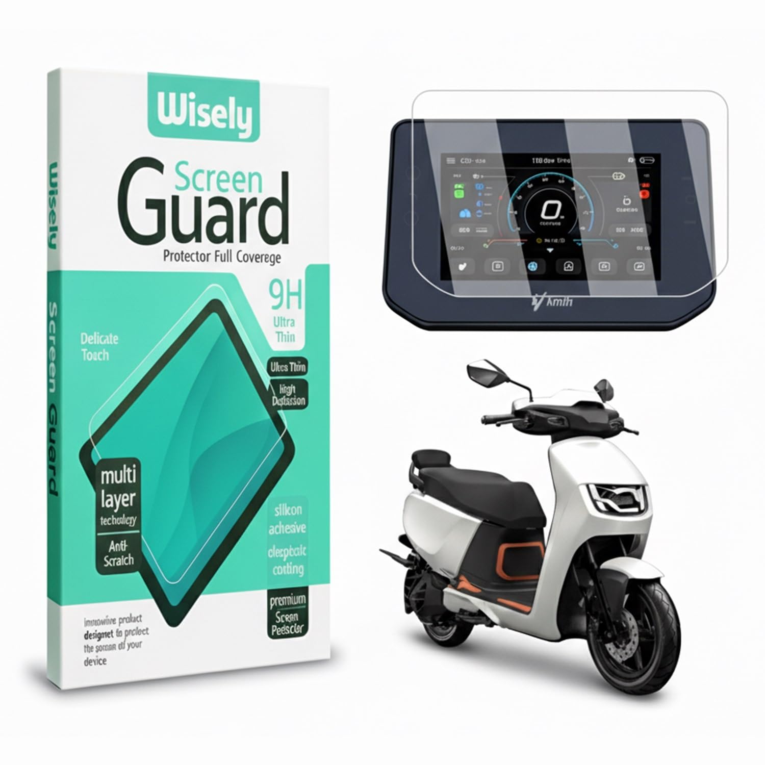 Wisely Premium Screen Guard for NEW Hero Vida VX2 Go 2025 Electric Scooter - TFT Display Digital Meter Protector - HD Clear, Full Cover - Easy Installation Kit - EV Scooty Accessories-image-49