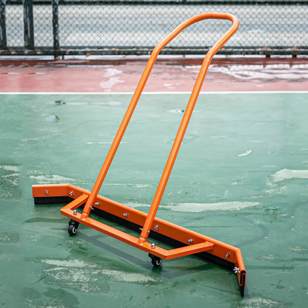 DONGXIAO Escobilla de Goma for Piso de Estadio, removedor de Agua Profesional, escobilla de Goma de aleación de Aluminio con Ruedas, empujador de Agua for cancha de Baloncesto(Orange)