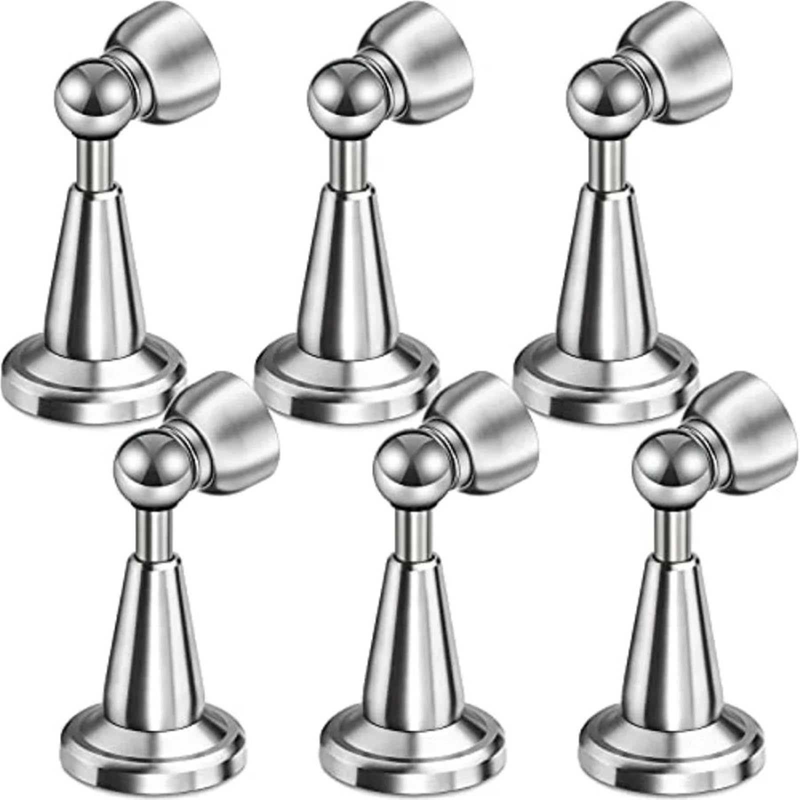 Door Stopper 6Pcs Heavy Stainless Magnetic Door Catch for Wall Or Floor Mount Household Holding Setup