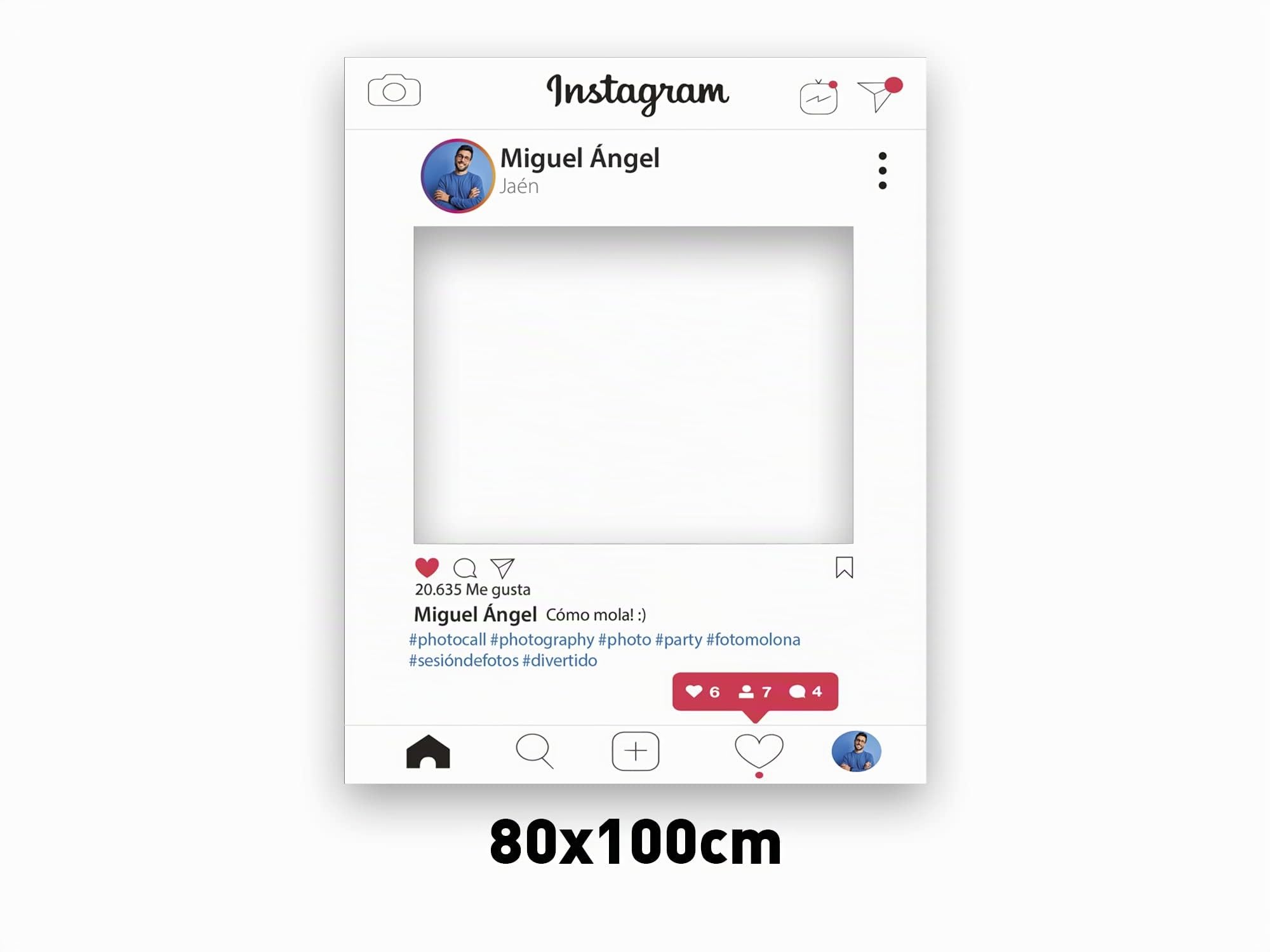 Oedim Photocall Instagram 2019 Personalizado, 80x100cm, Eventos o Celebraciones puntuales, Ventana Troquelada, Photocall Divertido