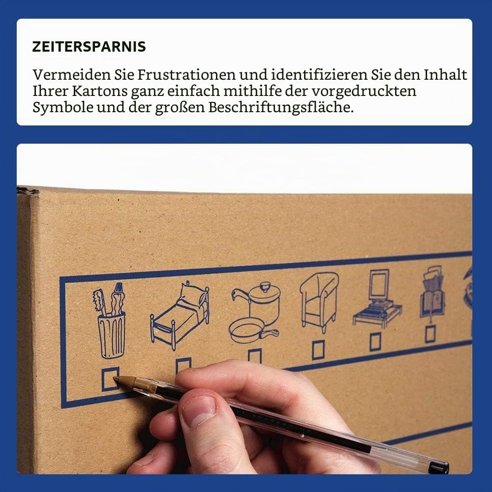 Bankers Box 6208301 Pack 10 Kartonboxen mit Griffen für Umzug, Lagerung und Transport, robust, verstärkter Einzelkanal, 32 Liter, Braun, 43 x 30 x 25 cm