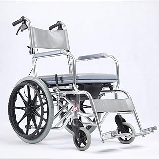 WLG Silla de Ruedas Plegable Silla de Ruedas portátil, aleación de Aluminio Silla de Ruedas con