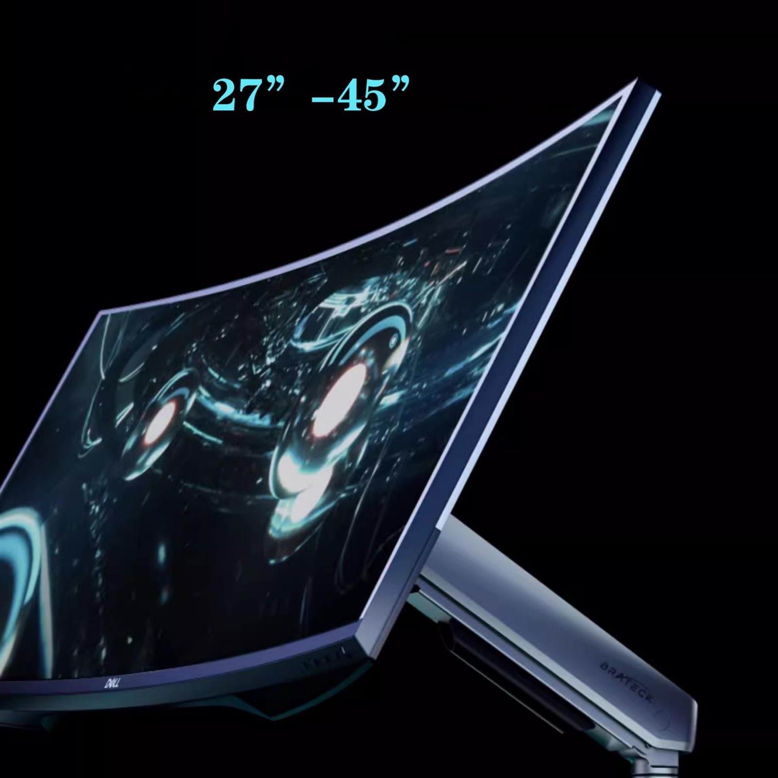 Uchwyt na monitor do gier 27"-45" z 20 trybami oświetlenia RGB, w pełni regulowany uchwyt na pojedynczy monitor, pasuje do monitorów płaskich/zakrzywi,
