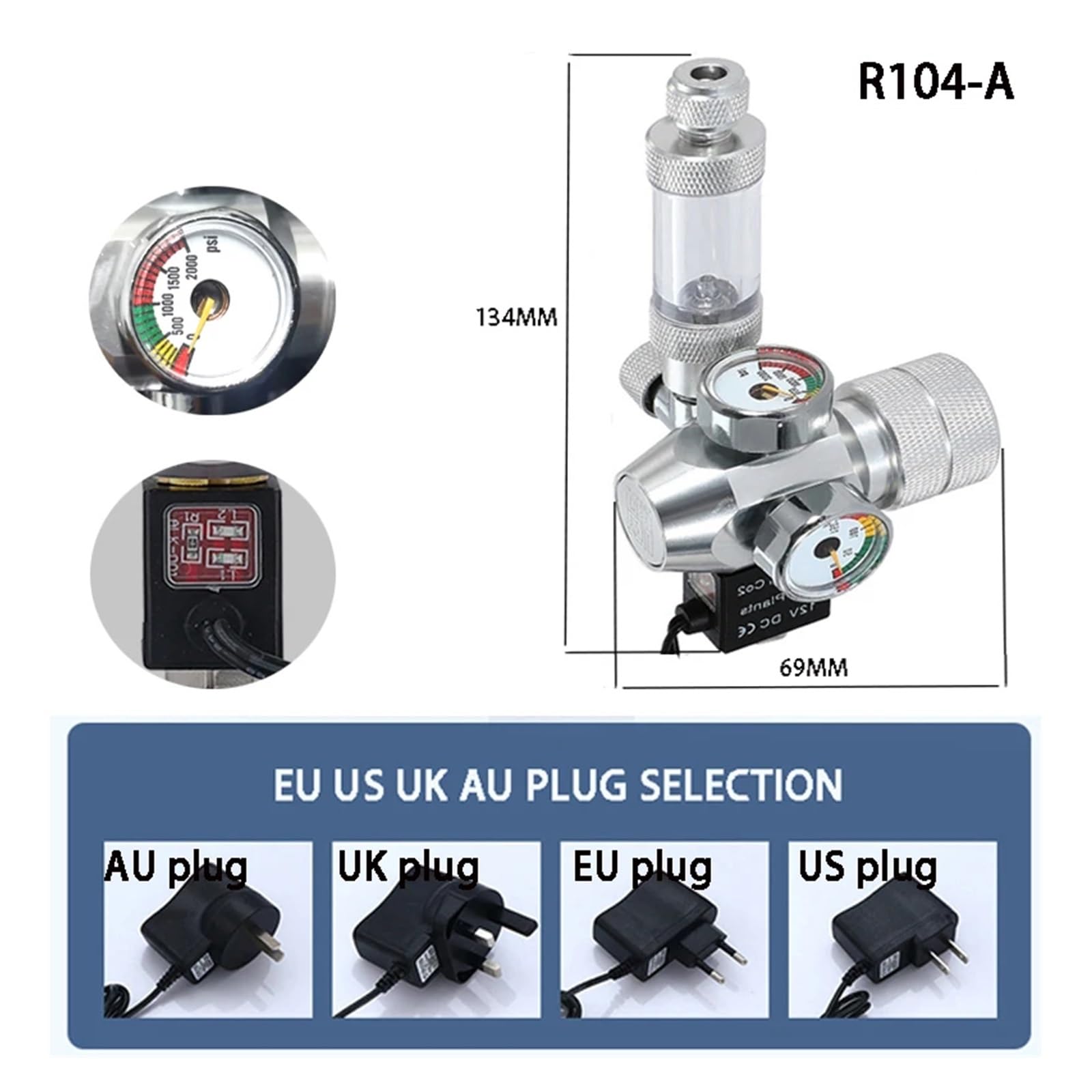 Nuevo Regulador de CO2 for Acuario DIY, válvula electromagnética, Contador de Burbujas, Sistema de Control de CO2, válvula Reductora de CO2 for pecera(G5-8)