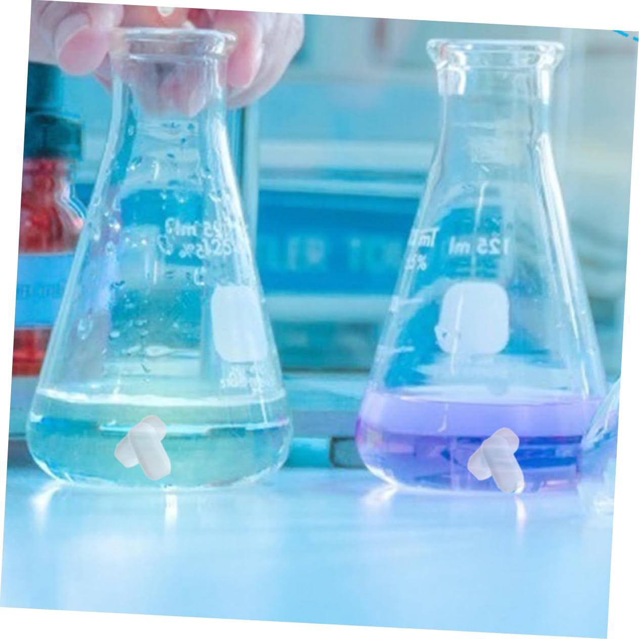 Varillas Agitadoras Magnéticas 10 Piezas Ptfe para Laboratorio | Blanco, Resisten Altas Temperaturas, Mezcla Uniforme de Muestras, Suministro Técnico para Entorno Científico