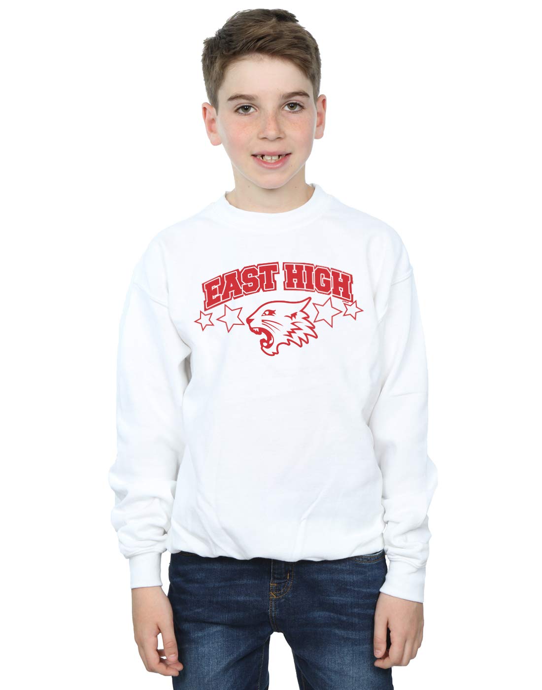 Absolute Cult Boys White Disney High School Musical The Musical Wildcat Stars Sweatshirt 12-13 Years