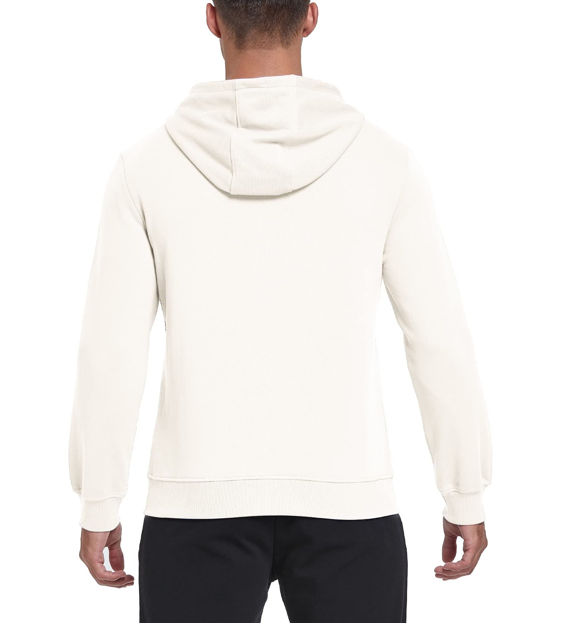 BETTERCHIC Męska sportowa bluza z kapturem na całej długości z kapturem kurtka polarowa płaszcz długi rękaw ściągana bluza S-3XL, biały, 3XL