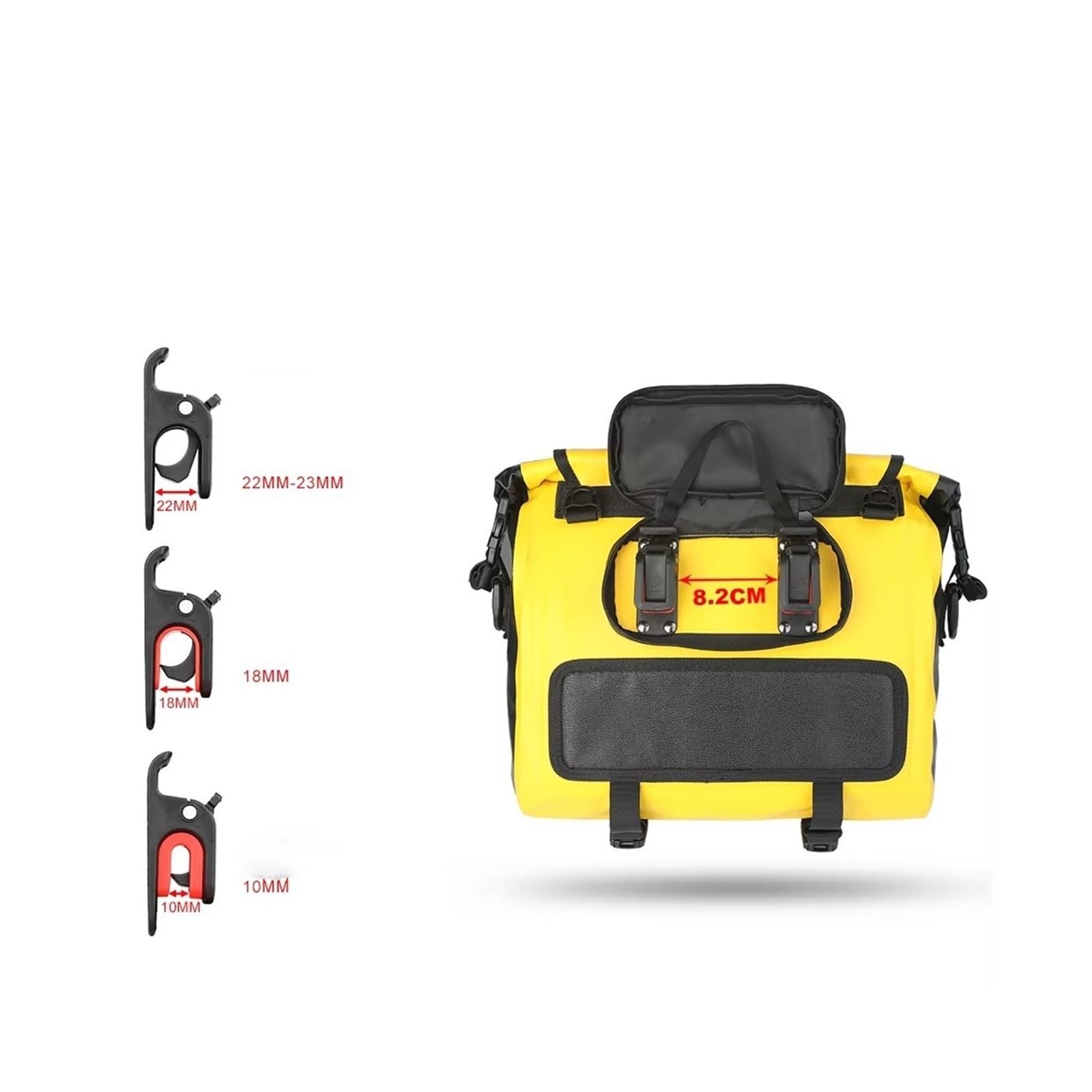 Borsa Posteriore Moto Borsa Sella Per Moto Laterale Per 15 Litri Impermeabile Sgancio Rapido Confezione Singola(Yellow-15L)