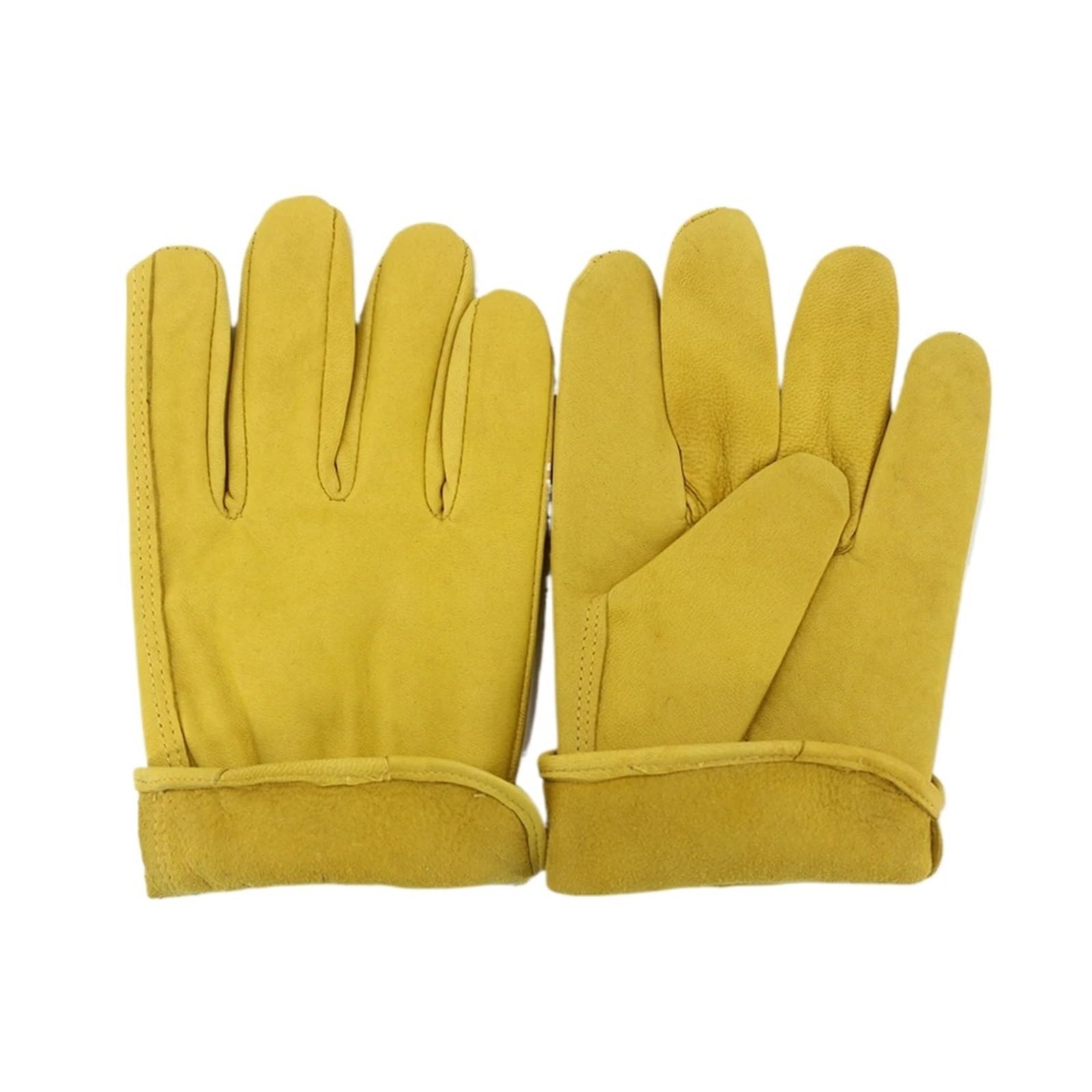Guanti da lavoro in pelle di pecora HY007 per guida camion giardinaggio | Guanti in pelle gialli, 0.7mm-0.8mm, leggeri, morbidi e traspiranti per costruzione e giardino