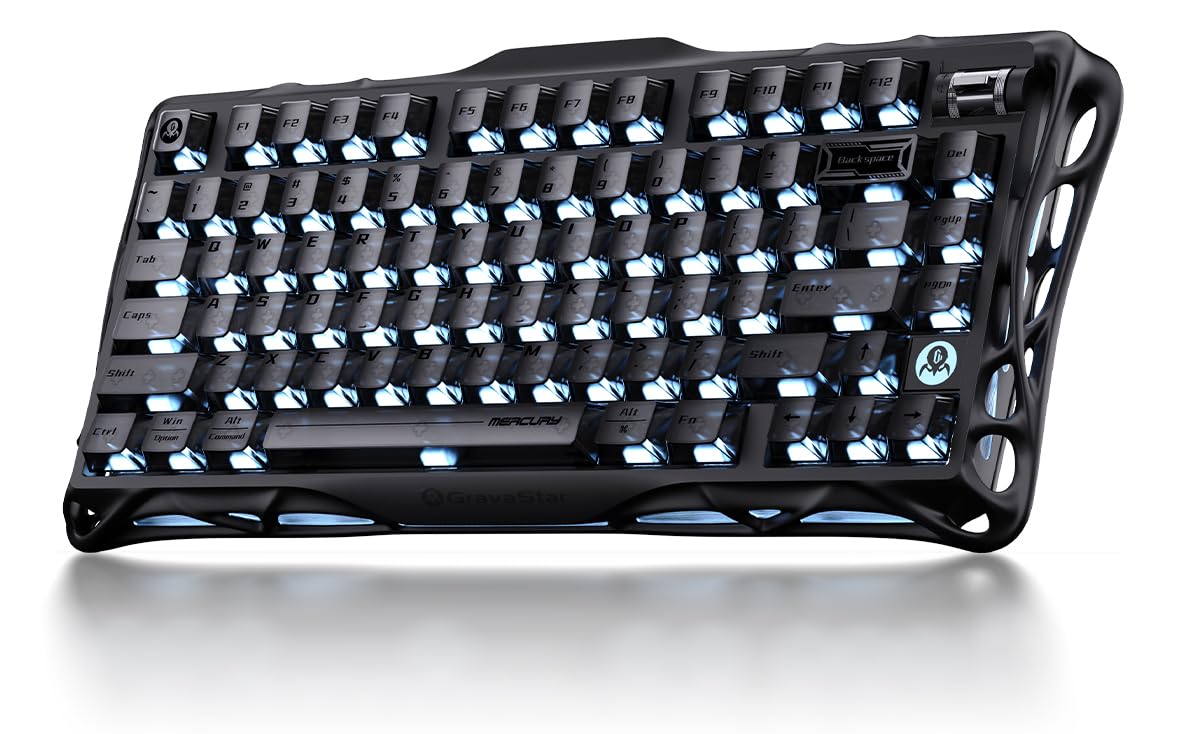 GravaStar K1 ワイヤレスメカニカルキーボード Mercury K1 Gaming Keyboard - Gradient Black | 75% Mechanical Keyboard