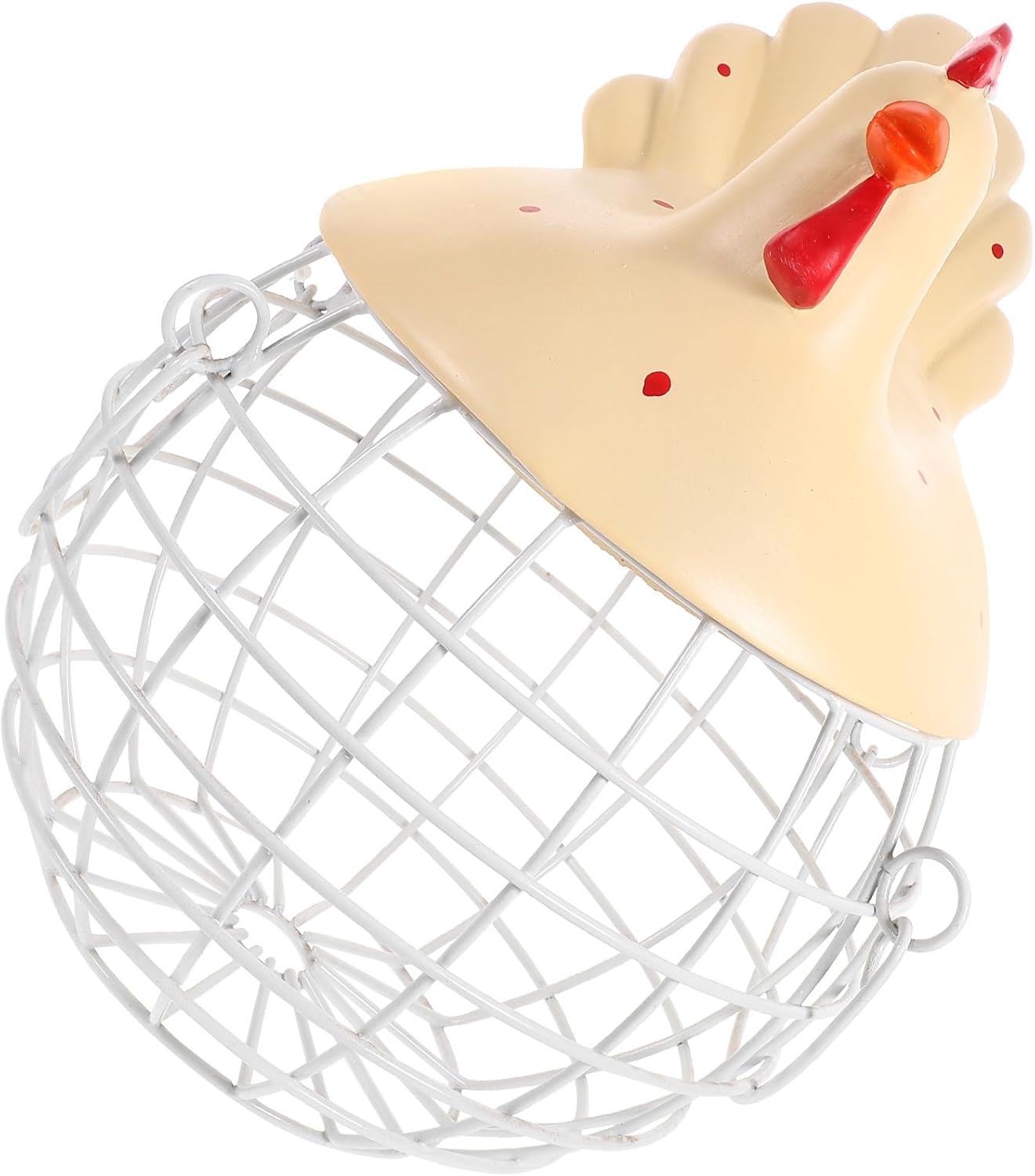 Chicken Shape Iron Art Egg Storage Basket with Fruit Container, Decorative Rustic Wire Organizer for Kitchen Countertop, Household Egg Holder Suitable for Farmhouse Storage Random