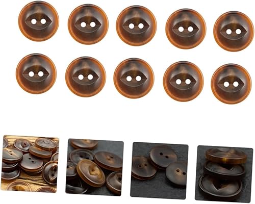 Miniatura 7 de EXCEART 30 piezas de botones de cuerno, suministros de costura, botones de botón de cintura fina, repuesto para ropa, botones de espalda plana,