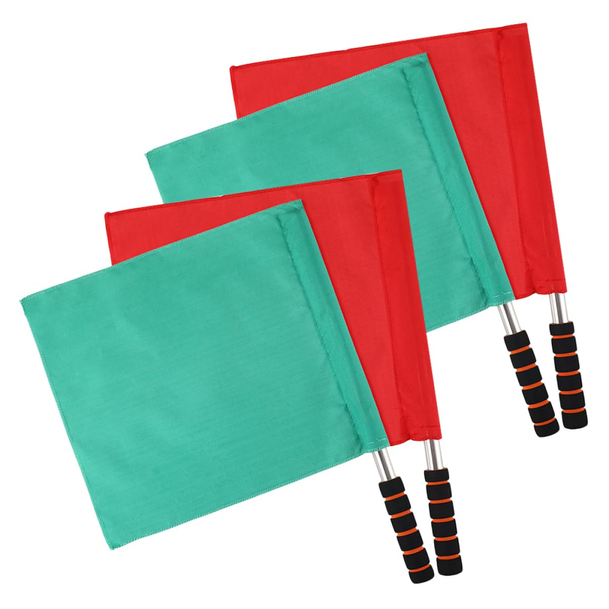 BRIGHTFUFU 4pcs Referee Signal Flags Set Cloth Handheld Traffic Warning Flags for Racing Volleyball Soccer Training Easy to Grip for Event Safety