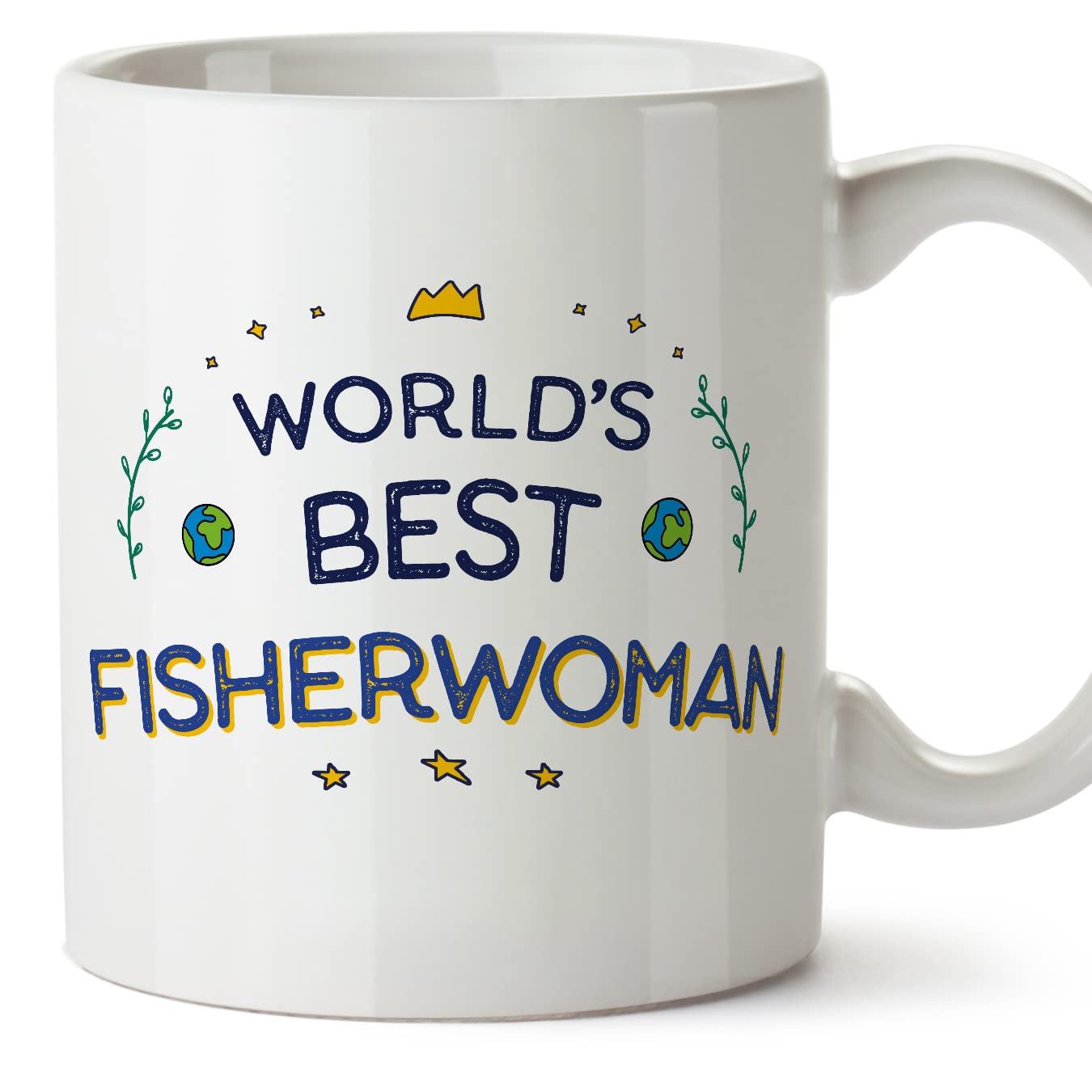 MUGFFINS FISHERWOMAN Woman Mug - in English - World's Best - Funny Gift for Colleagues - Ceramic 11oz Mug โ image 1